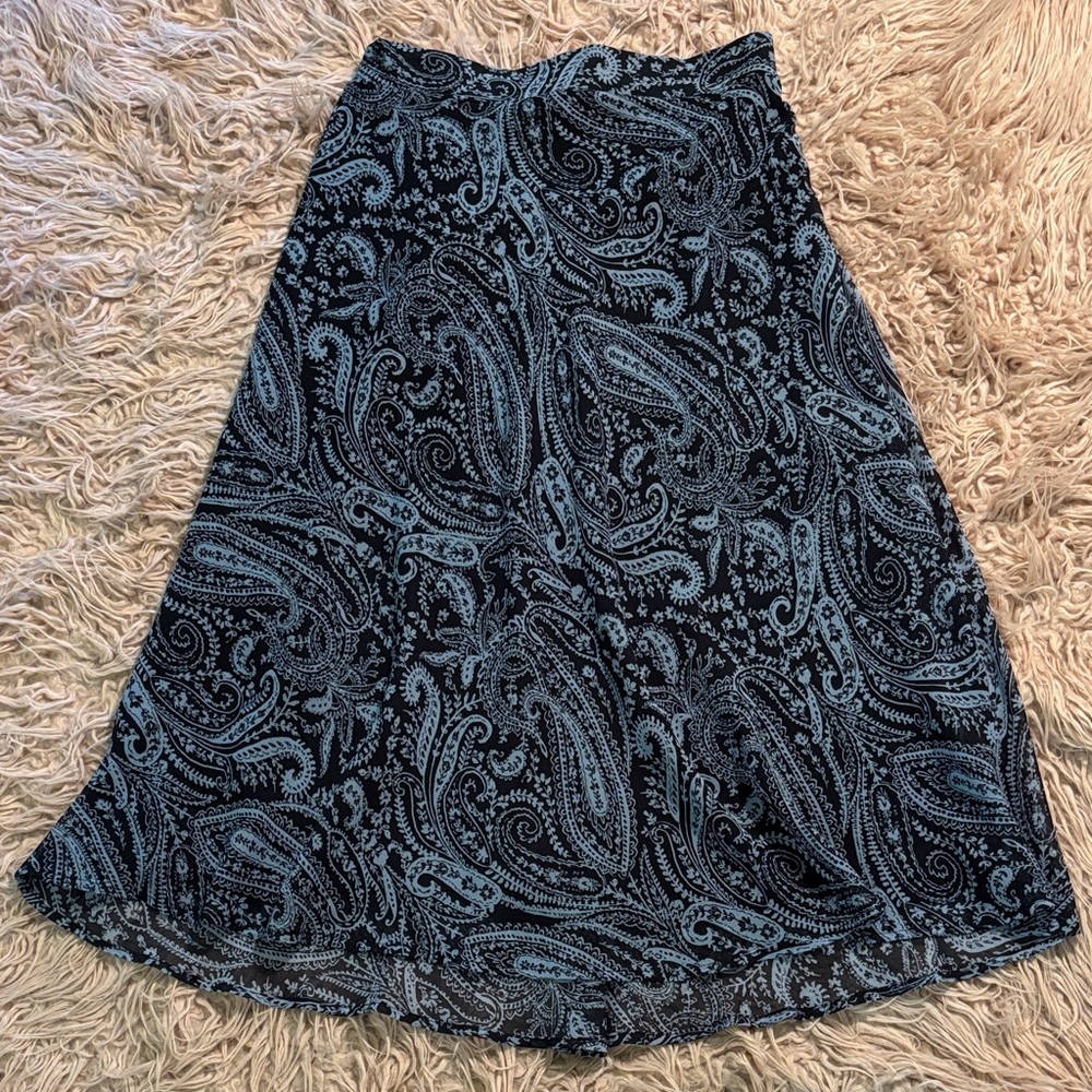 Westport Paisley Midi A-Line Pull On Skirt